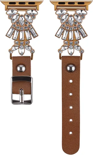 Vista 4 de VIQIV Bling Jewelry - Pulsera compatible con Apple Watch Ultra de 1.496 pulgadas, 1.575 pulgadas, 1.614 pulgadas, 1.654 pulgadas, 1.732 pulgadas