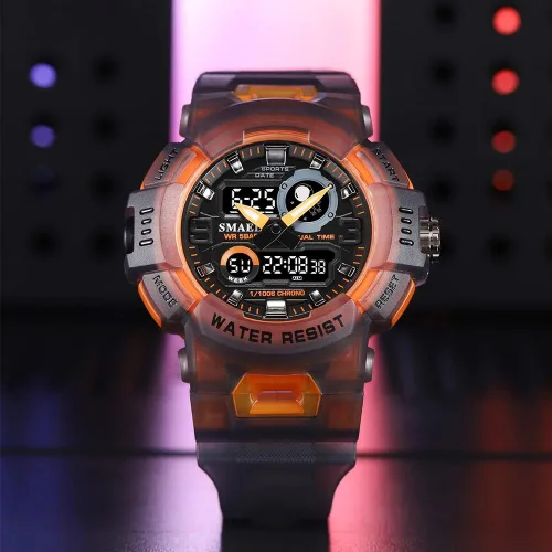 Vista 4 de KXAITO Mens Watches Sports Outdoor Waterproof Military Unisex Watch Multi Function Tactics LED Face Alarm Stopwatch for Women 8063
