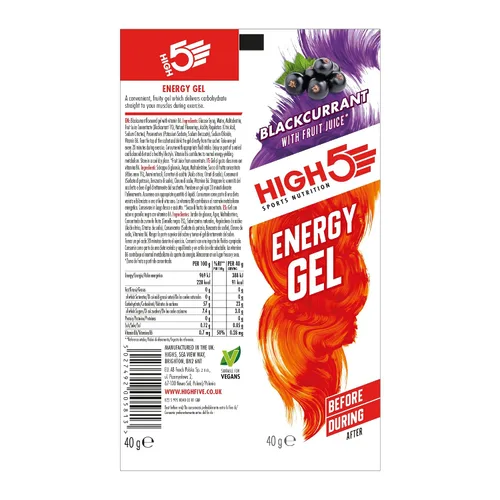 Vista 2 de HIGH5 Energy Gels – Geles deportivos de liberación rápida para potenciar los músculos para un rendimiento superior, jugo de fruta natural y sin