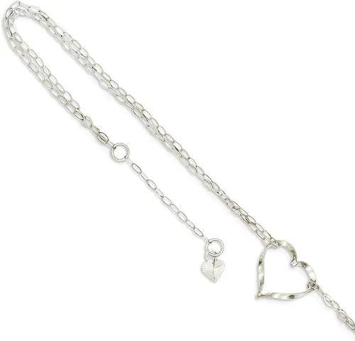 Vista 9 de Icecarats Joyas De Diseño 14K oro blanco doble Strand Corazón Tobillera En 9inch