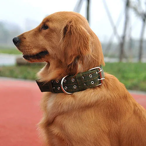 Vista 5 de Love Dream Collar militar ajustable para perro, collares tácticos de nailon con anillo en D de metal y hebilla para perros grandes y extragrandes