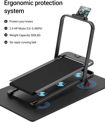 Vista 9 de 3-in-1 Foldable Treadmill with 300 LBS Capacity, 15% Walking Pad Treadmills for Home and Office, 2.5 HP Under Desk Treadmill with Quiet Brushless