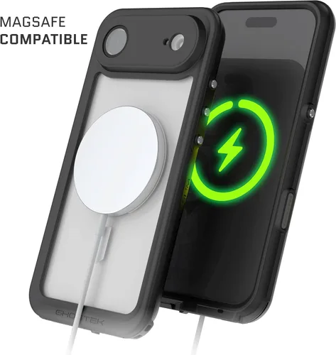 Vista 55 de Ghostek NAUTICAL funda delgada para iPhone 14 Plus a prueba de golpes impermeable con protector de pantalla y imán MagSafe con carga inalámbrica