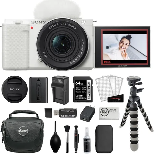 Vista 11 de Sony ZV-E10 Cámara sin espejo con lente de 0.630-1.969 in Paquete negro con tarjeta de memoria de 64 GB, filtro UV, flexípode de 8 pulgadas