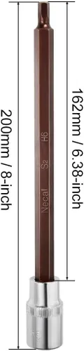 Vista 131 de Utoolmart 1/2" Drive x 0.551 in largo Hex Bit Socket, métrico, S2 y Cr-V acero 1pcs