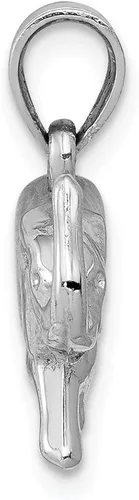 Vista 2 de Colgante de elefante de oro blanco macizo de 14 quilates para hombre