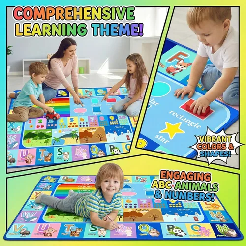 Vista 4 de Alfombra infantil para sala de juegos, dormitorio, 2.5 x 4 pies, alfombra educativa ABC para aula, guardería, alfombra antideslizante de aprendizaje