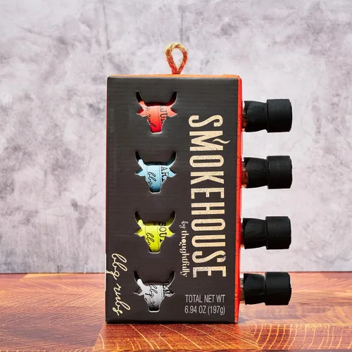 Vista 7 de Smokehouse by Thoughtfully, juego de regalo Smokehouse Barbecue Rubs, sabores incluyen cajún, caribe, Memphis y suroeste, juego de 4