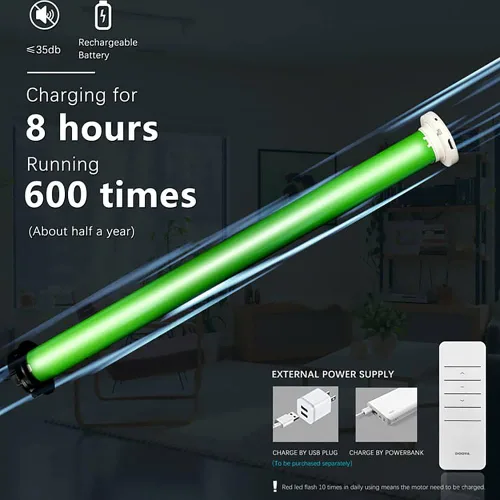Vista 5 de Persianas motorizadas de cebra para ventanas, control remoto personalizado, persianas inteligentes de doble capa con control de luz de privacidad