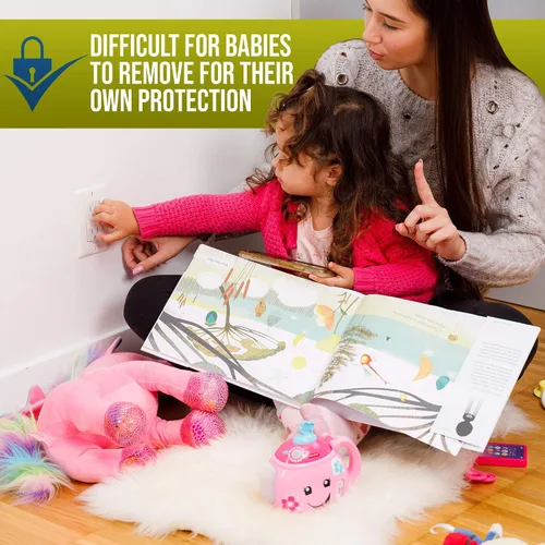 Vista 3 de Fundas transparentes (paquete de 32) – Fundas de enchufe de seguridad para bebés – Duraderas y estables – A prueba de niños tus enchufes fácilmente