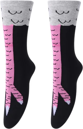 Vista 2 de Urkutoba Calcetines lindos de patas de pollo para niños, calcetines de pollo hasta la rodilla, regalos divertidos para bebés, niñas y niños
