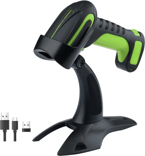 Vista 8 de Tera Escáner de código de barras QR 1D 2D inalámbrico con soporte, resistente resistencia a caídas IP66, lector de mano de escaneo de imágenes