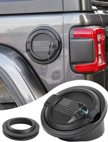 Vista 8 de Savadicar Cubierta de tapa de gasolina, puerta del tanque de combustible para Jeep Wrangler JL JLU 2018-2024 2/4 puertas, construcción de ABS +