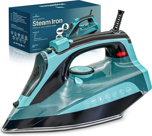 Vista 9 de Utopia Home Plancha de vapor para ropa, suela antiadherente, plancha de ropa de 1800 W con función de seguridad de apagado automático, control