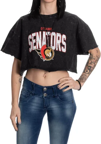 Vista 19 de Calhoun NHL Surf & Skate Camiseta de mujer de corte amplio con hombros caídos y lavado ácido