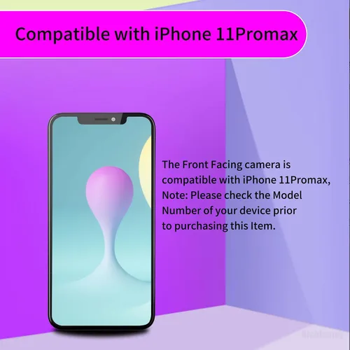 Vista 4 de Reemplazo de cámara frontal Risidamoy para iPhone 11 Pro Max 12MP Facing Lens Module Flex Cable with Structured Light Receiver Replace Transmitter