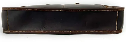 Vista 5 de Maletín delgado para hombre, para viajes, oficina, negocios, bolsa de mensajero de cuero resistente al agua, bolsa para laptop de 15.6 pulgadas