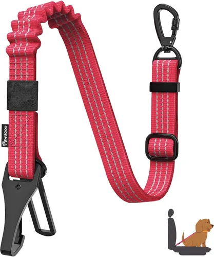 Vista 13 de Cinturón de seguridad para perros Pawaboo para coche, cinturón de seguridad para mascotas con reposacabezas y doble correa, 360° sin enredos para 2