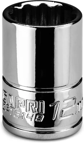 Vista 14 de Capri Tools Zócalo poco profundo de 0.157 in, accionamiento de 1/4", 12 puntos, métrico