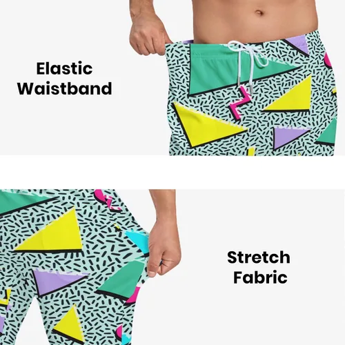 Vista 4 de Pantalones deportivos para hombre con bolsillos divertidos estampados para hombre, pantalones de cintura elástica, pantalones ligeros