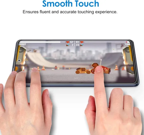 Vista 5 de JETech Protector de pantalla compatible con Samsung Galaxy S20 FE de 6.5 pulgadas, película de vidrio templado, paquete de 3