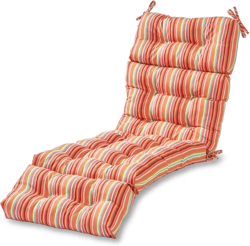 Vista 17 de Greendale Home Fashions Cojín para tumbona exterior de 72 x 22 pulgadas, Adobe Stripe