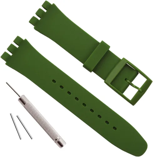 Vista 17 de Correa de reloj de goma de silicona/correa de reloj de repuesto para Swatch (0.669 in 0.748 in 0.787 in)