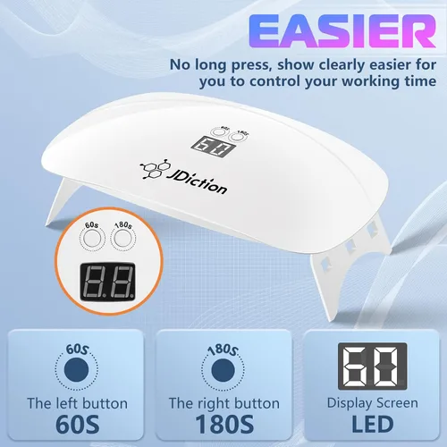 Vista 2 de JDiction Luz UV para resina, luz de resina UV súper grande con pantalla LED, lámpara UV portátil ligera de mayor potencia para resina UV