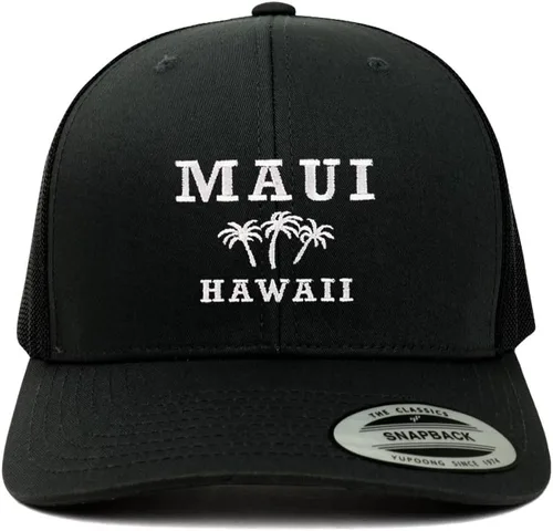 Vista 9 de Trendy Apparel Shop Maui Hawaii - Gorra de malla retro bordada con palmera