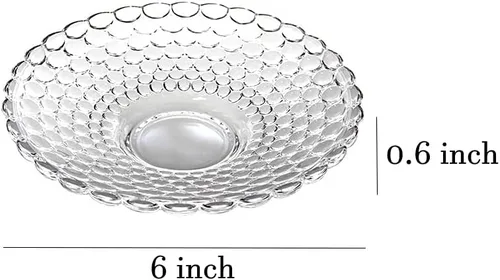 Vista 6 de Sizikato 4 platos de cristal transparente, plato de postre de frutas secas de 6 pulgadas para el hogar y KTV