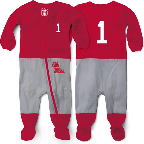 Vista 7 de Wes and Willy Baby College Sports Fan Football Jersey Sleeper