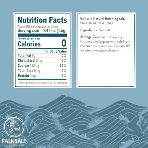 Vista 2 de FALKSALT Copos de sal marina orgánica, caja de 8.8 onzas - Copos de sal marina gourmet