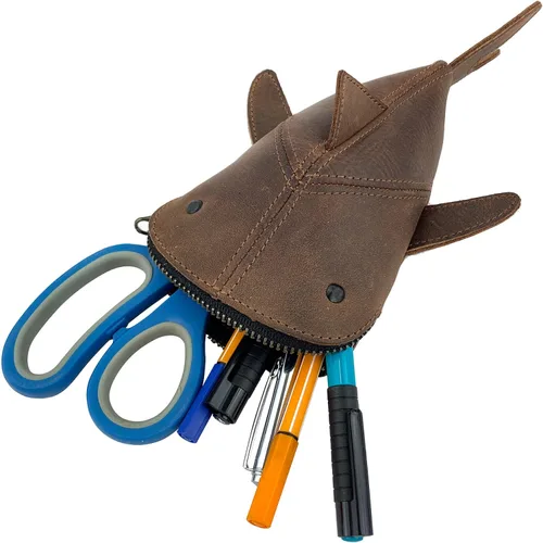 Vista 4 de Hide & Drink, Bolsa de monedas con cremallera, Estuche en forma de tiburón, Animales de peluche, Banco, Bolsa de cambio, Monedero para lápices