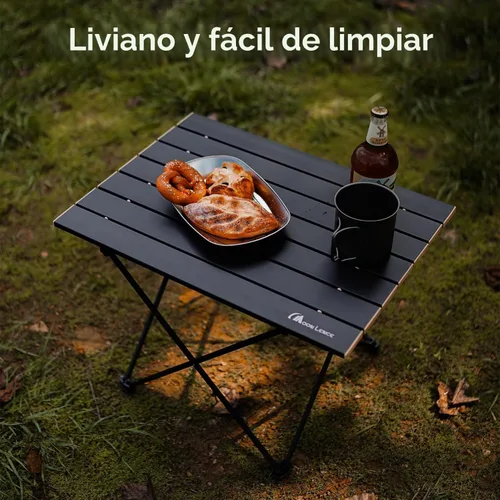 Vista 4 de MOON LENCE Mesa de camping plegable ultraligera, compacta, portátil con bolsa de transporte, para cocinar al aire libre, picnic, campamento, barco