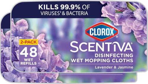 Vista 19 de Clorox - 32034 Scentiva desinfectando telas de trapeador mojado, blanco