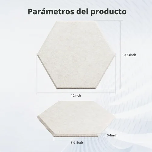 Vista 6 de Amantech - Paquete de 12 paneles acústicos autoadhesivos de espuma acústica a prueba de sonido, alta densidad, hexagonales, 12 x 10.23 x 0.4 Beige