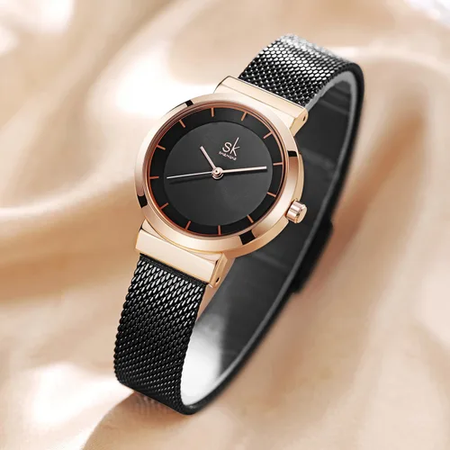 Vista 4 de SHENGKE Reloj minimalista (Love Me Tender Love Me Home) Reloj de pulsera casual de moda