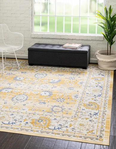 Vista 21 de Unique Loom Whitney Collection - Alfombra tradicional con borde (7 pies x 7 pies octagonal, gris nube)