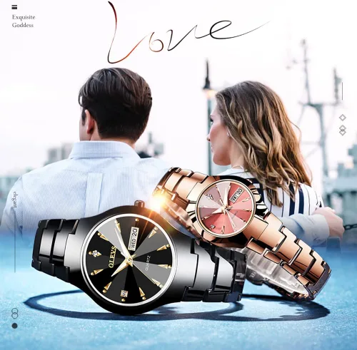 Vista 7 de OLEVS Women Watch Small Face Fashion Tungsten Steel Strap Gift Set with Bee Bracelet Ladies Wrist Watch with Date Dress Waterproof Luminous