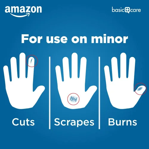 Vista 4 de Amazon Basic Care Paquete variado familiar de vendajes adhesivos transparentes y transparentes, suministros de primeros auxilios y cuidado
