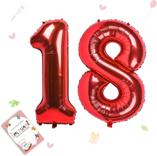 Vista 75 de Globos grandes de 40 pulgadas de números del 0 al 9, globos numéricos para decoración de fiesta de cumpleaños, globos de helio de aluminio
