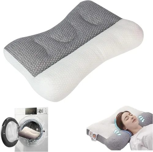 Vista 7 de Almohada súper ergonómica, almohada cervical para aliviar el dolor de dormir, diseño de ranura para las orejas, almohada cervical para todas