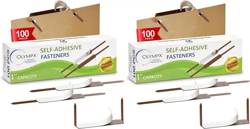 Vista 8 de OLYMPX 100 bases de sujeción de papel autoadhesivas de alta calidad de 1 pulgada, centro de 2.75 pulgadas para accesorios de carpetas de archivos