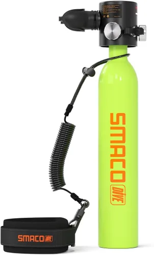 Vista 17 de SMACO Botella de buceo Mini Tanque 0.5L Buceo Botella Soporta 6-10 Minutos Buceo para Buceo o como Botella de Aire de Repuesto
