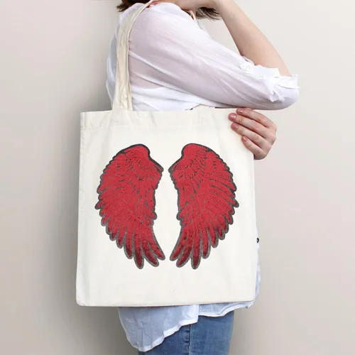 Vista 9 de 2pcs Red Sequin Angel Wing Embroidered Patches Iron-on Applique for Jackets DIY Clothes Accessory Craft Embellishments Suitable for Halloween