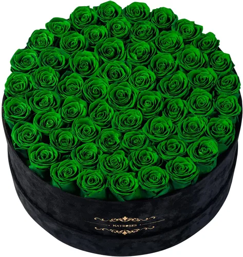 Vista 25 de 27 rosas preservadas en una caja de flores para entrega, regalos
