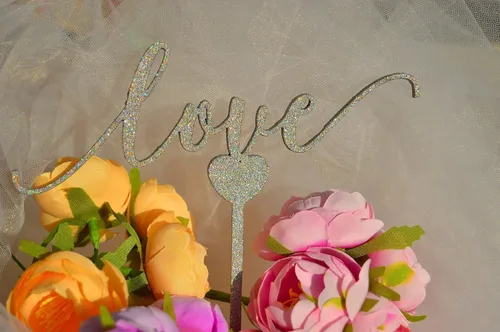 Vista 4 de Beauty And Beast Wedding Cake Topper Mr & Mrs With Last Name Cake Topper Custom Glitter Rose Gold, Silver