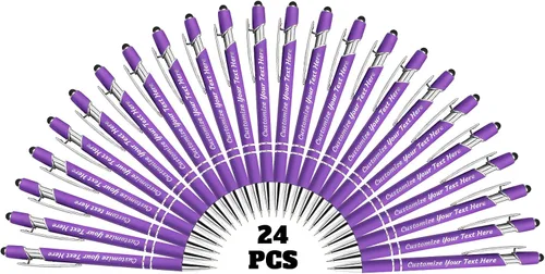 Vista 15 de 12 bolígrafos personalizados a granel, bolígrafos personalizados con grabado personalizado con nombre o texto, regalo ideal de aniversario