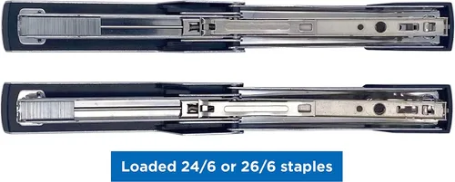 Vista 3 de Paquete de 2 grapadoras, capacidad para 25 hojas, portátil, de metal duradero, para suministros de oficina en casa, accesorios de aula o escritorio