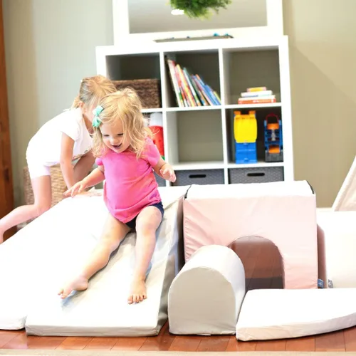 Vista 3 de Foamnasium Adventure - Juego de espuma para interiores, 7 piezas suaves para niños pequeños y niños, juego activo para gatear, escalar, construir